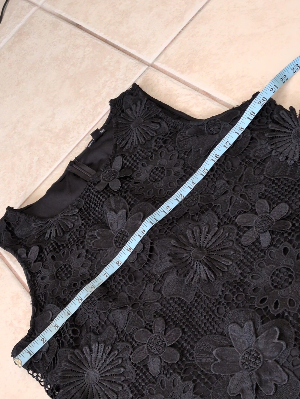 Nina Leonard Black Floral Sleeveless Dress Size Large - Picture 4 of 5